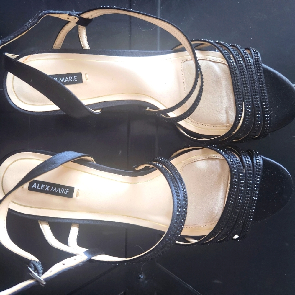 Alex Marie Black Heels with Sparkly Straps